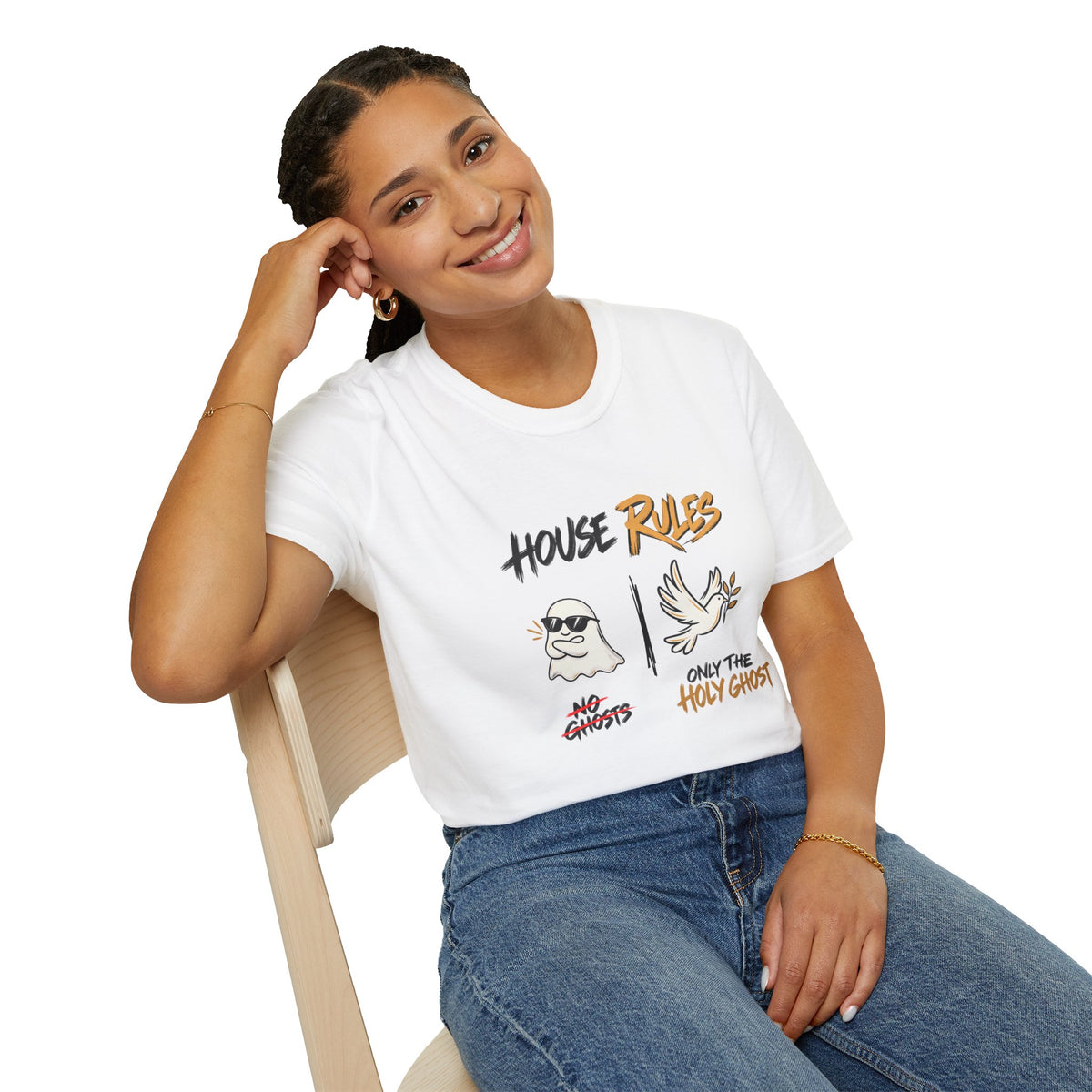 House Rules: No Ghosts / Only The Holy Ghost Halloween T-Shirt