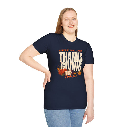 Enter His Gates With Thanksgiving T-Shirt - CURVY