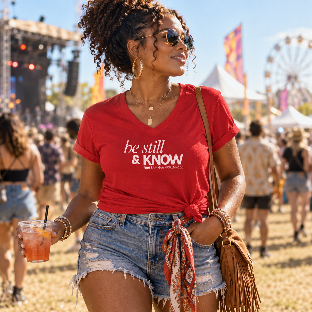 Be Still, and Know That I Am God V-Neck T-Shirt