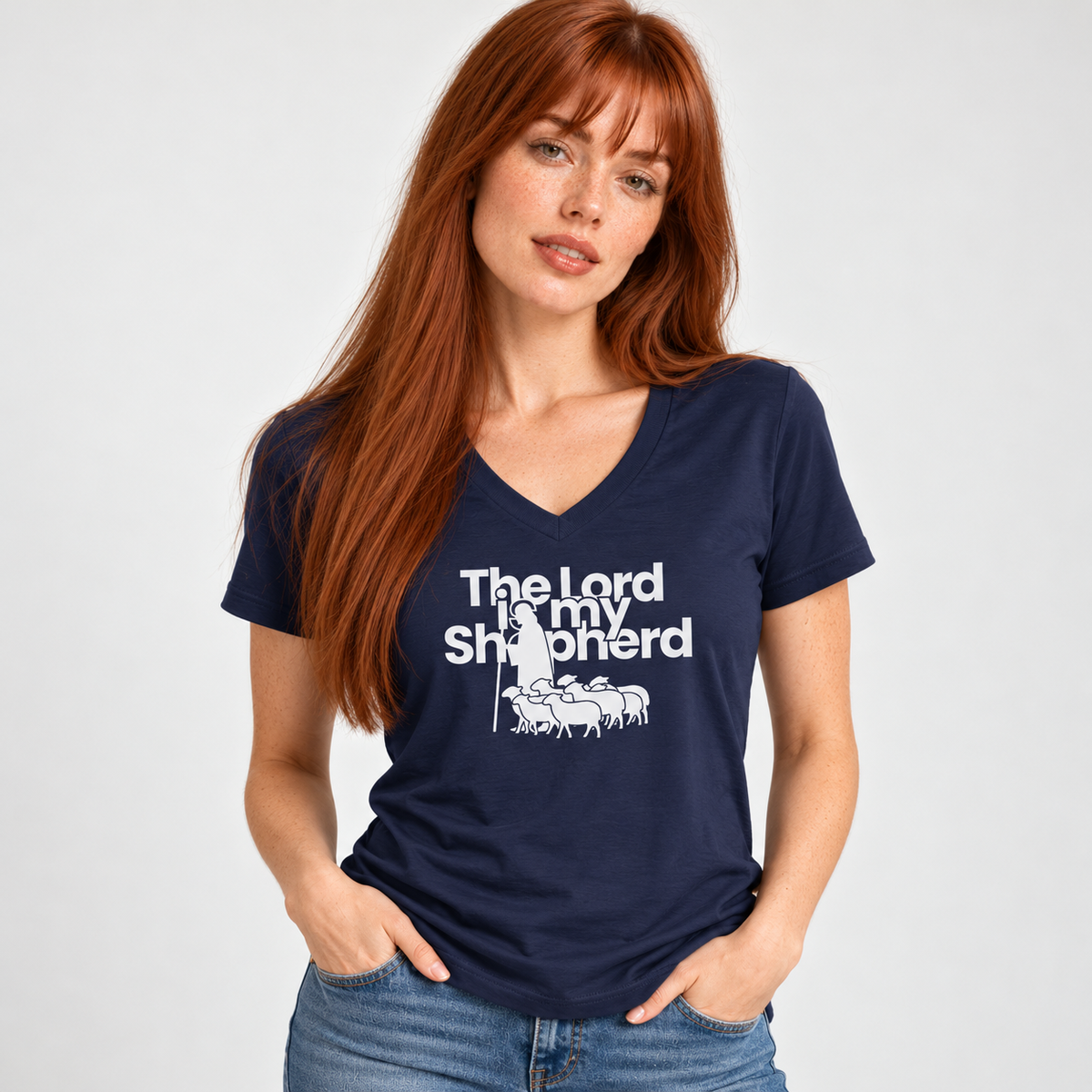 The Lord Is My Shepherd V-Neck T-Shirt