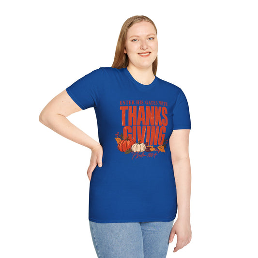 Enter His Gates With Thanksgiving T-Shirt - CURVY