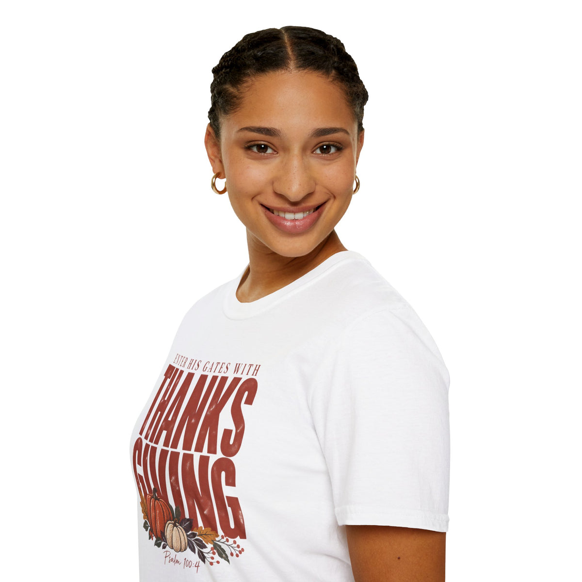 Enter His Gates With Thanksgiving Graphic T-Shirt - CURVY