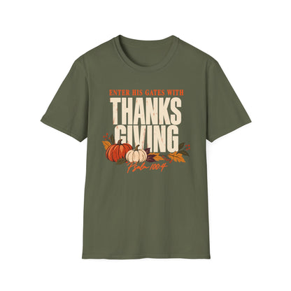 Enter His Gates With Thanksgiving T-Shirt - CURVY