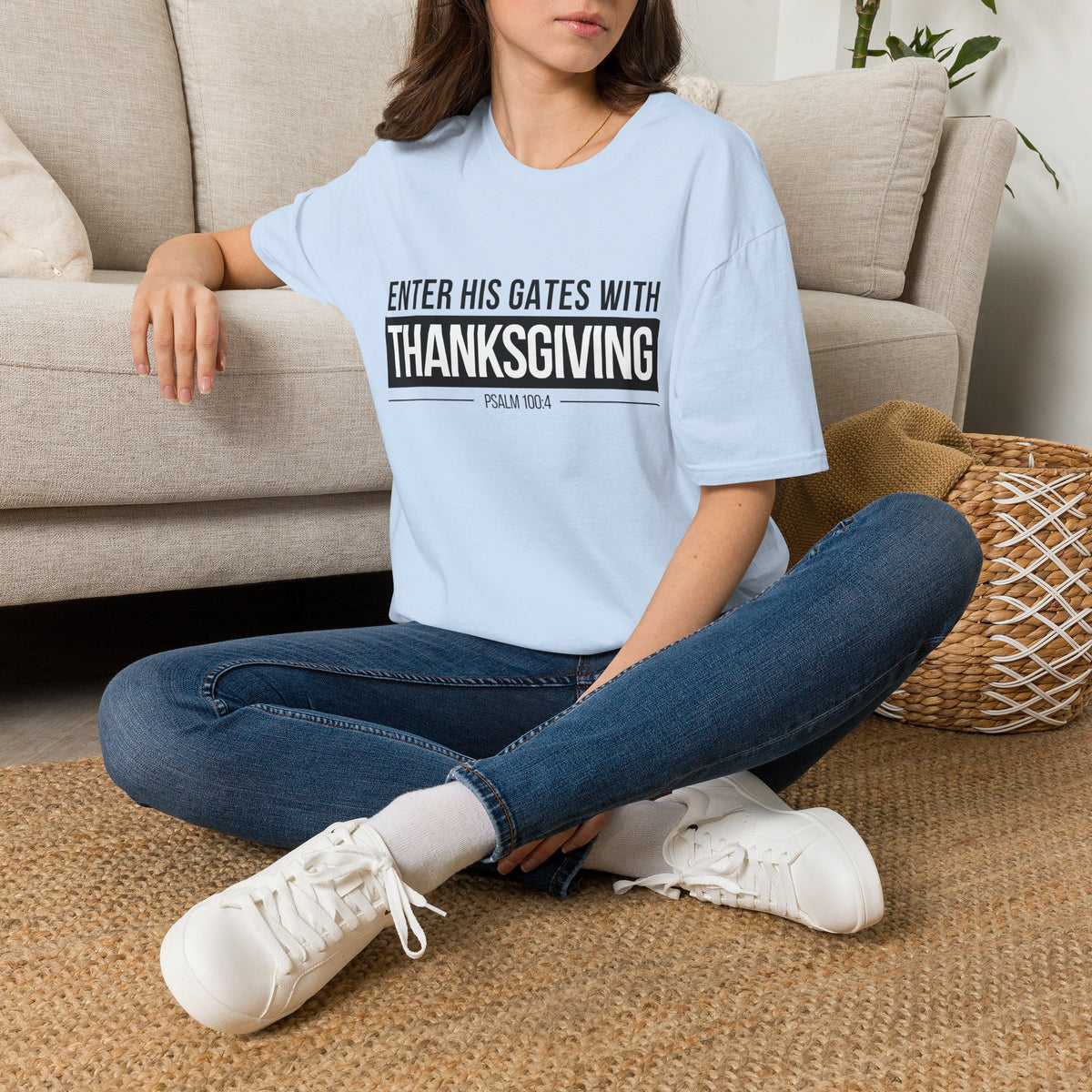 Enter His Gates With Thanksgiving T-Shirt (Light)