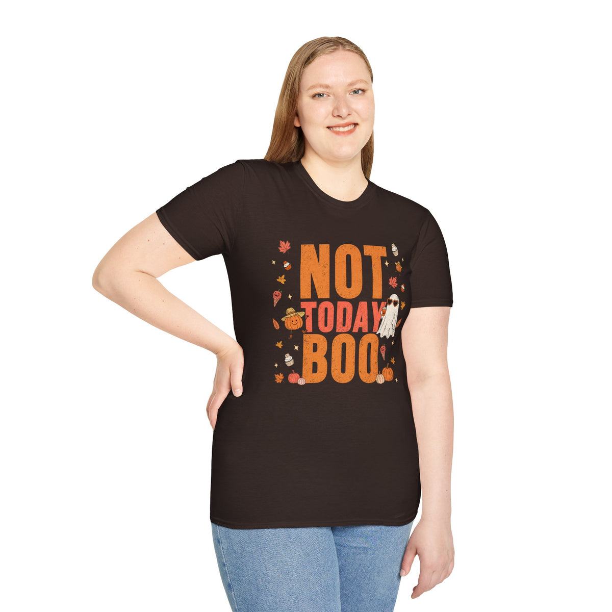 Not Today Boo Halloween T-Shirt - CURVY