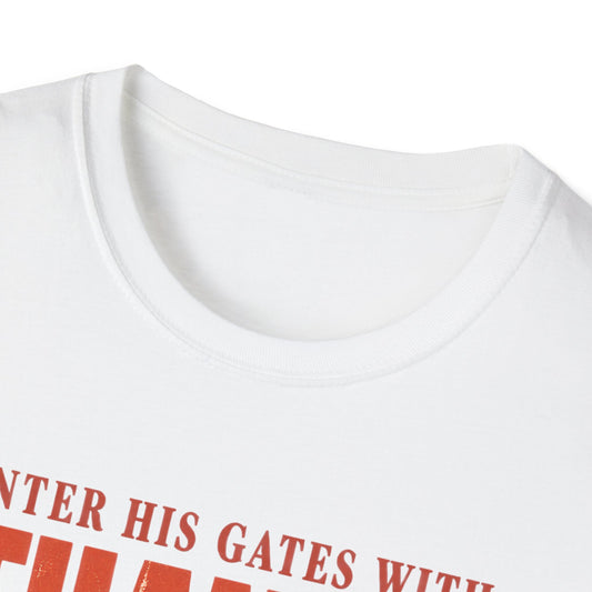 Enter His Gates With Thanksgiving Orange Graphic T-Shirt