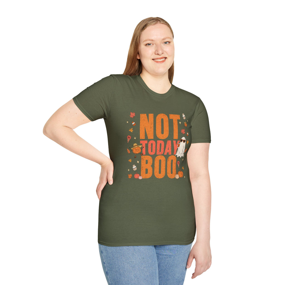 Not Today Boo Halloween T-Shirt - CURVY