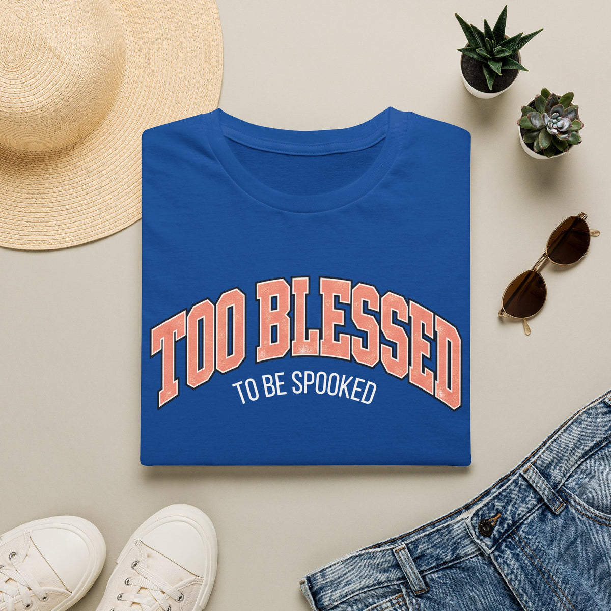 Too Blessed To Be Spooked Halloween T-Shirt - CURVY