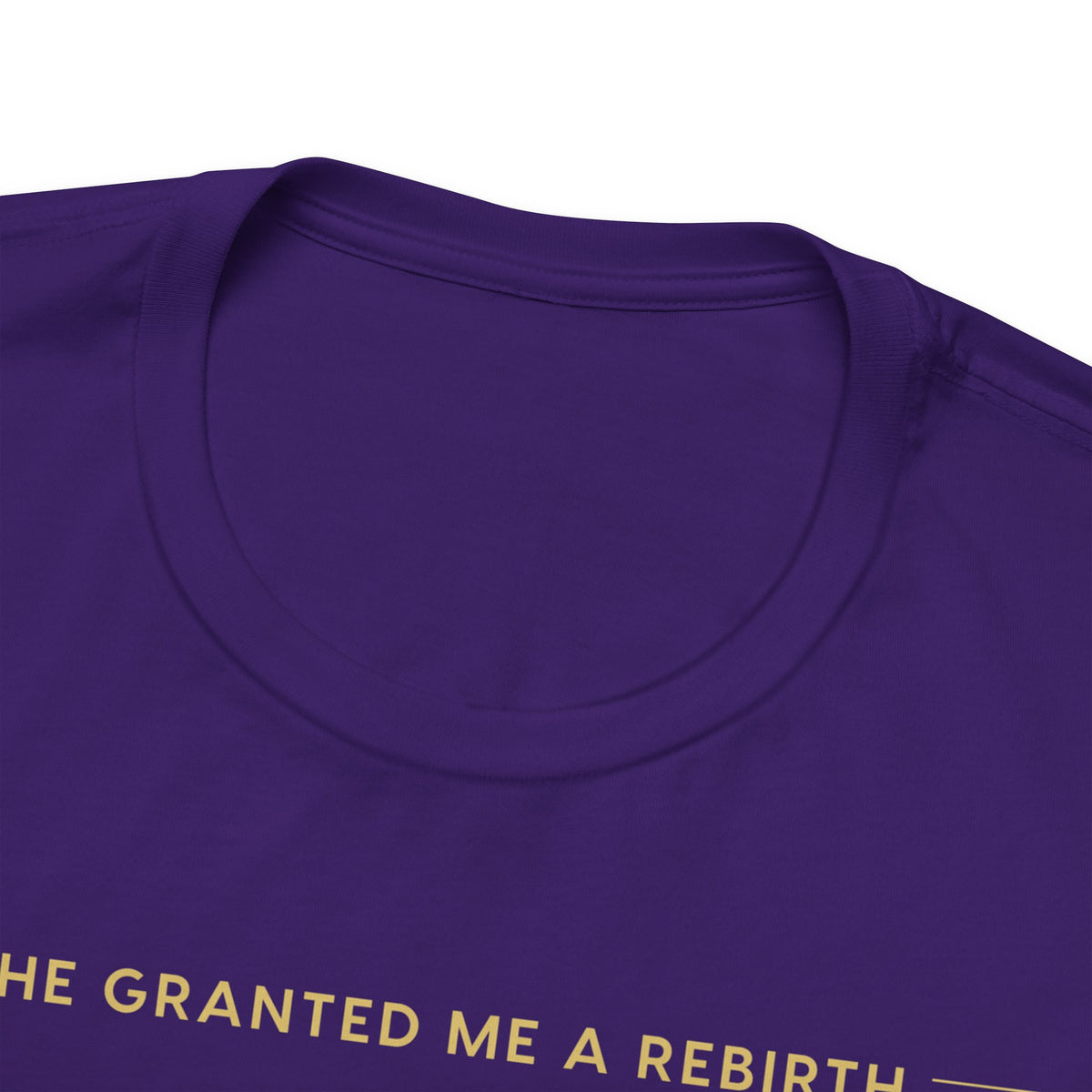 He Granted Me A Rebirth Unisex T-Shirt (Dark + Gold Text)