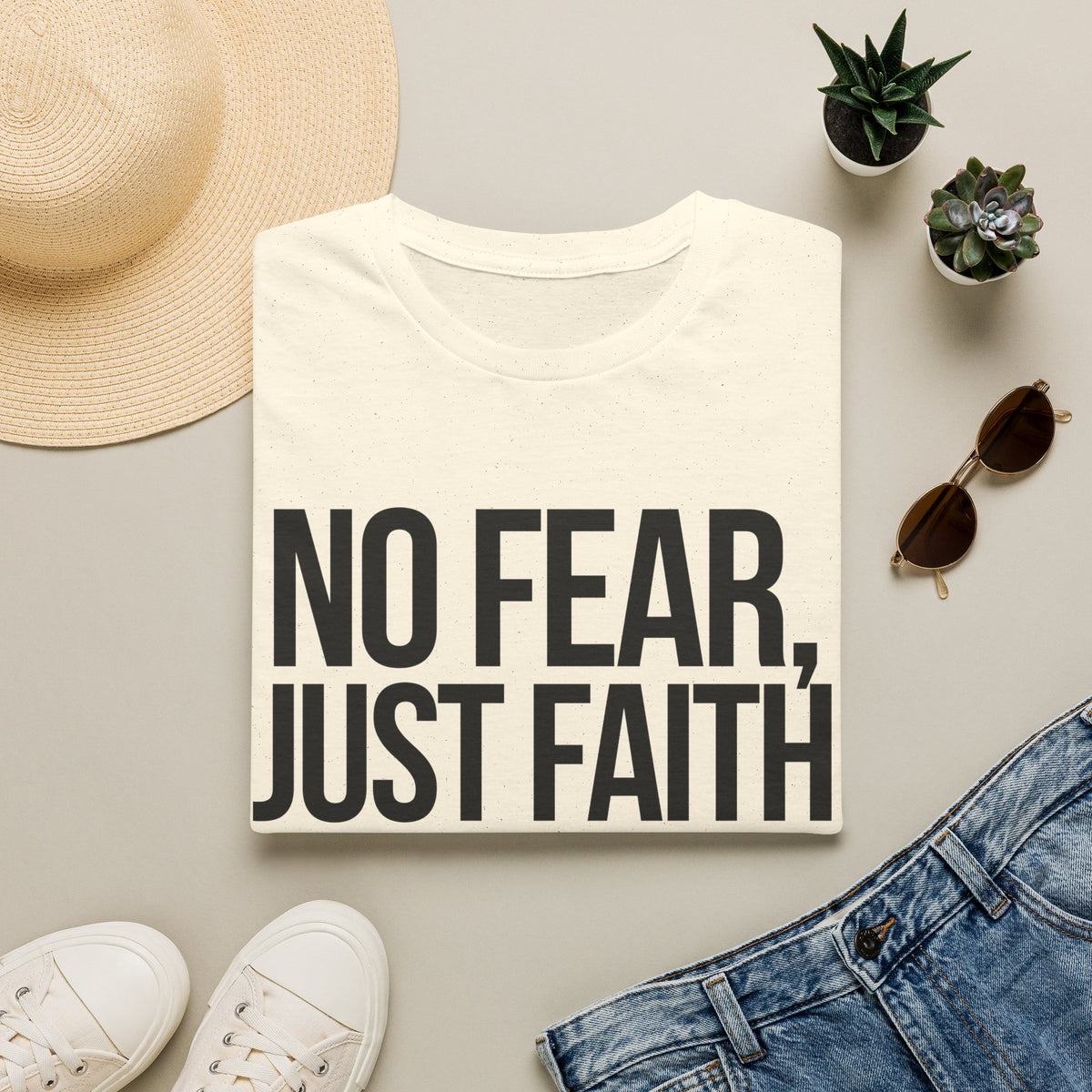 No Fear, Just Faith T-Shirt (Light) - CURVY