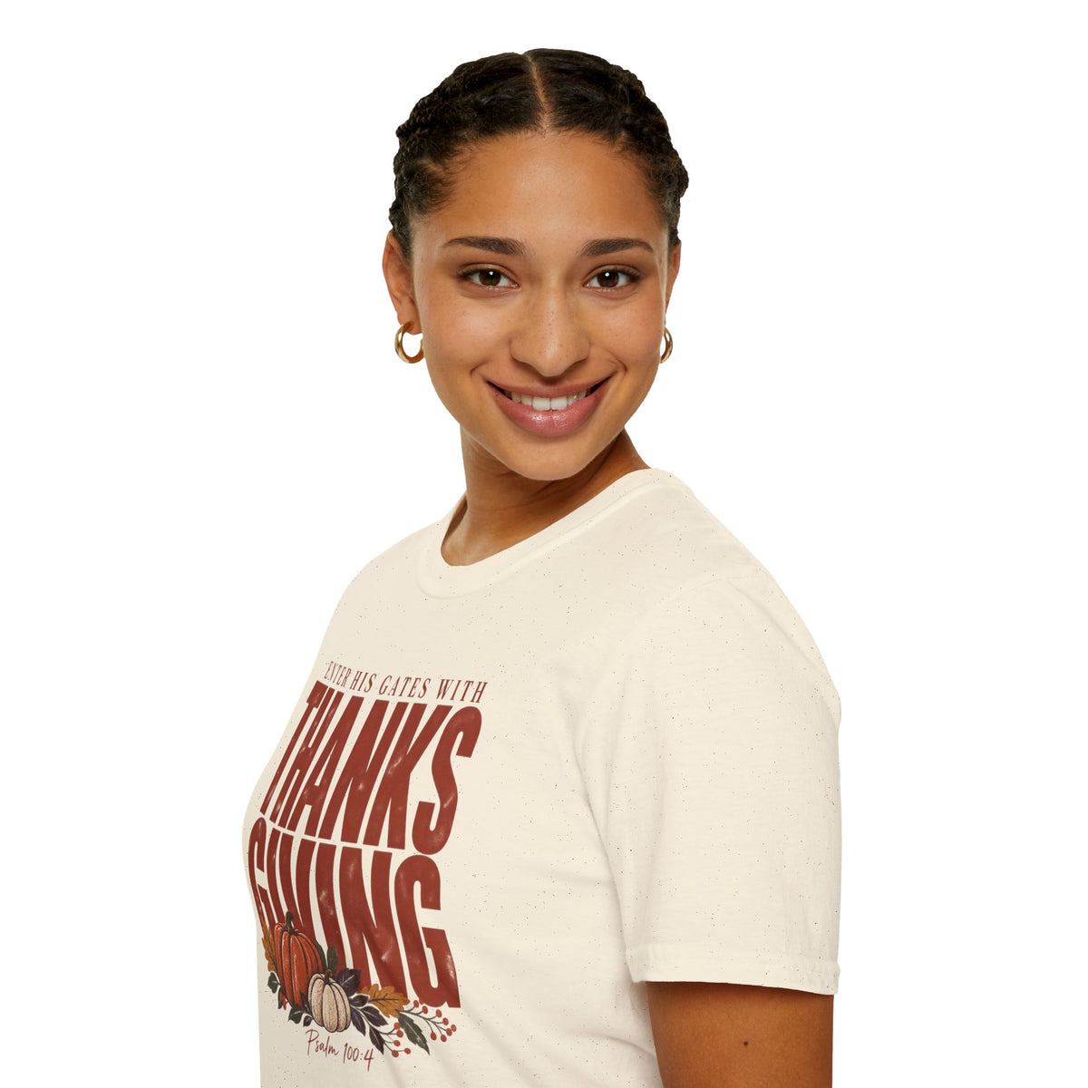 Enter His Gates With Thanksgiving Graphic T-Shirt - CURVY