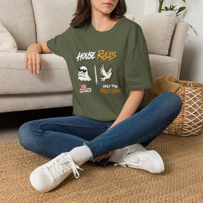 House Rules: No Ghosts / Only The Holy Ghost  Halloween T-Shirt - CURVY