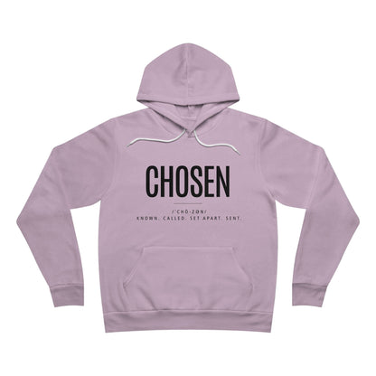 Lilac CHOSEN Christian sponge fleece hoodie front view