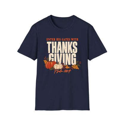 Enter His Gates With Thanksgiving T-Shirt - CURVY
