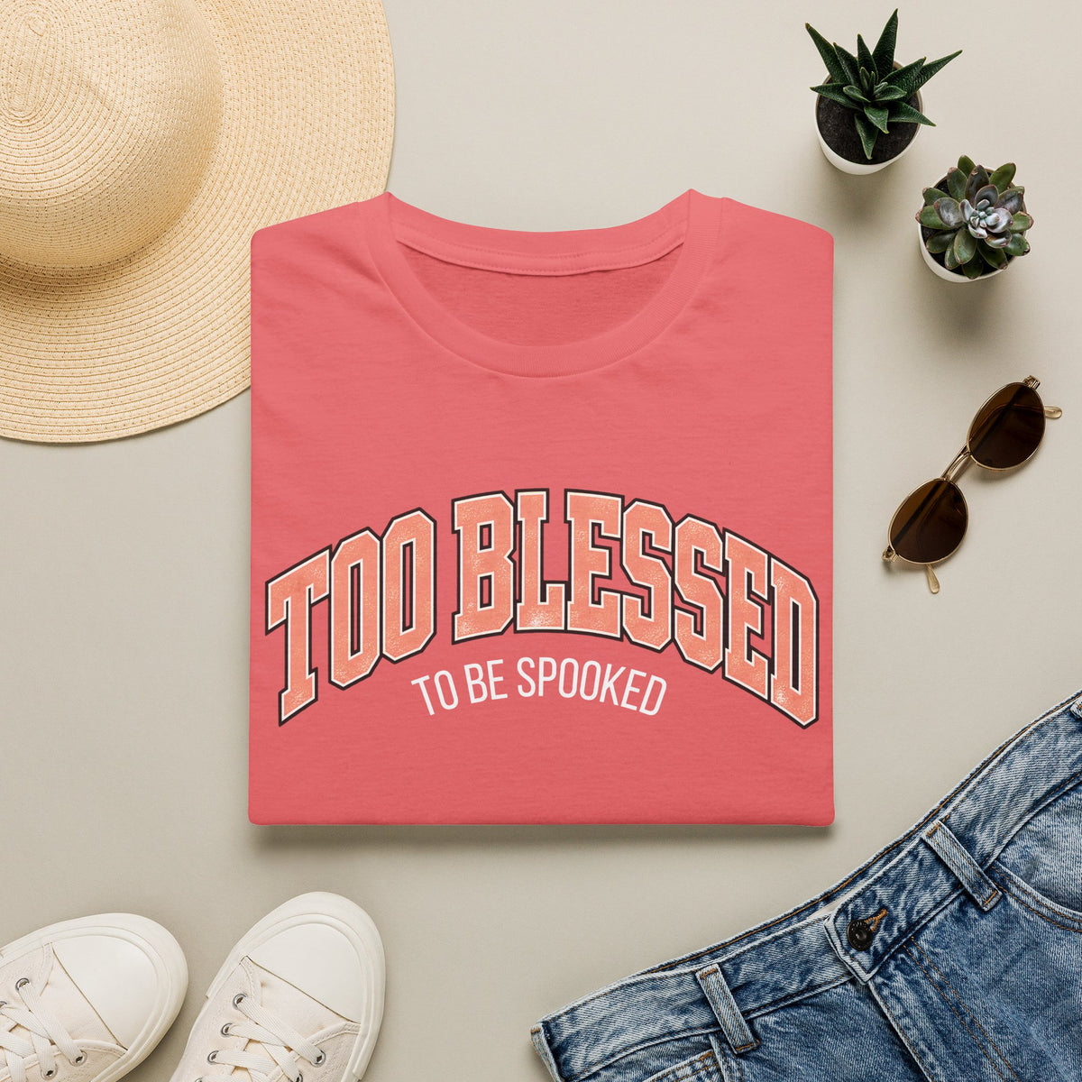 Too Blessed To Be Spooked Halloween T-Shirt - CURVY
