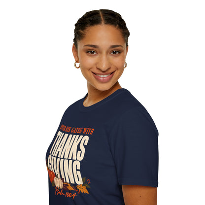 Enter His Gates With Thanksgiving T-Shirt - CURVY