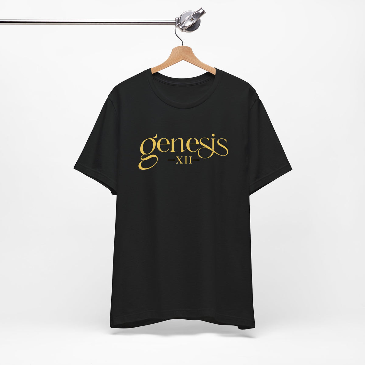 Genesis XII Unisex T-Shirt | Genesis 12 Bible Verse (Dark with Gold Text)