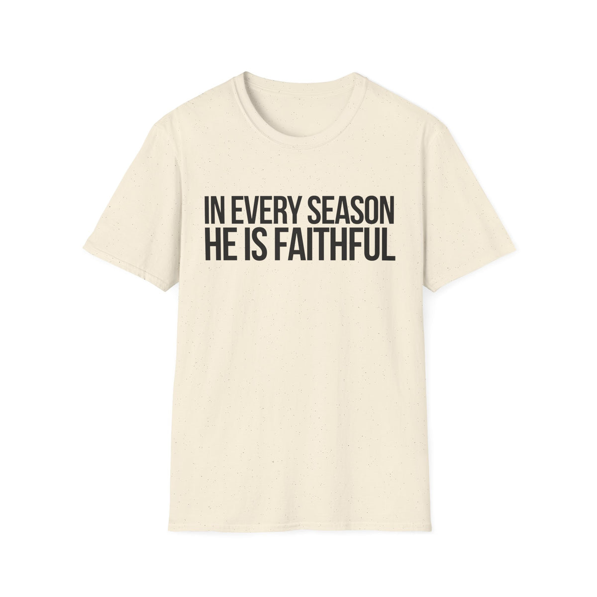 In Every Season, He Is Faithful T-Shirt (Light) CURVY