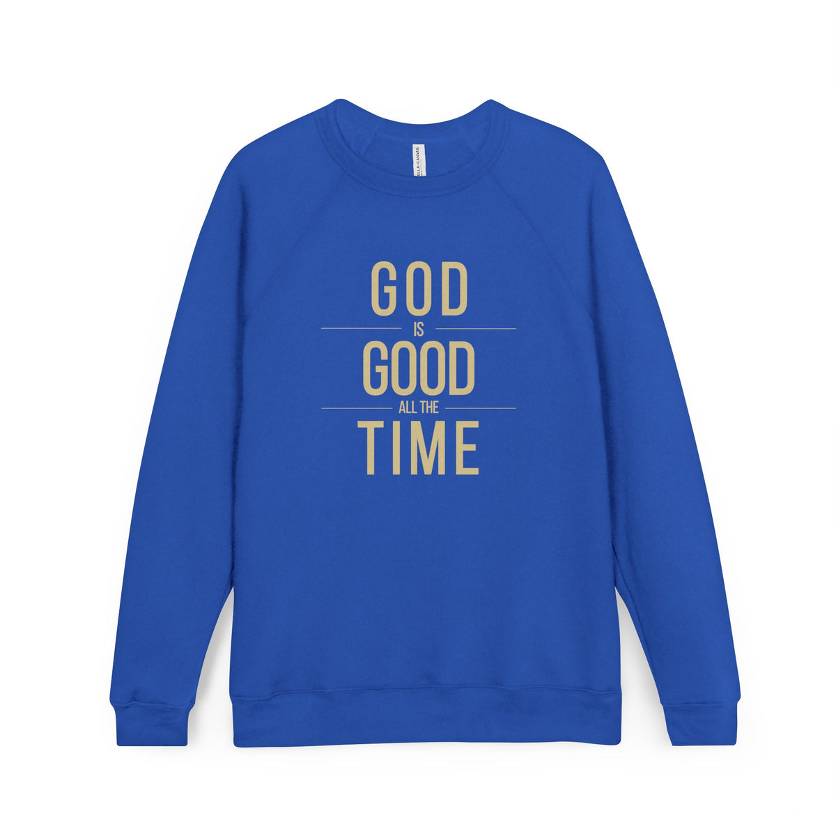 God Is Good - Unisex Sponge Fleece Raglan Sweatshirt (Black/Gold)