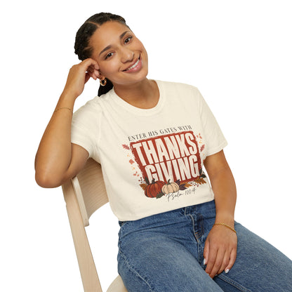 Enter His Gates With Thanksgiving Graphic T-Shirt