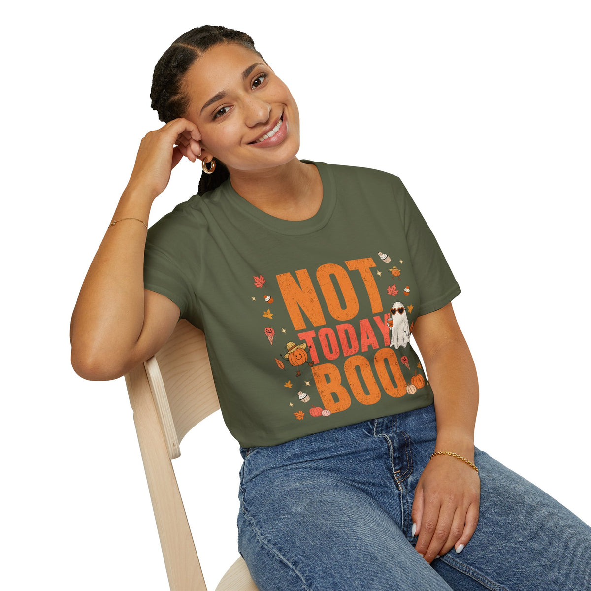 Not Today Boo Halloween T-Shirt - CURVY