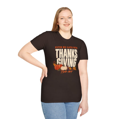 Enter His Gates With Thanksgiving T-Shirt - CURVY