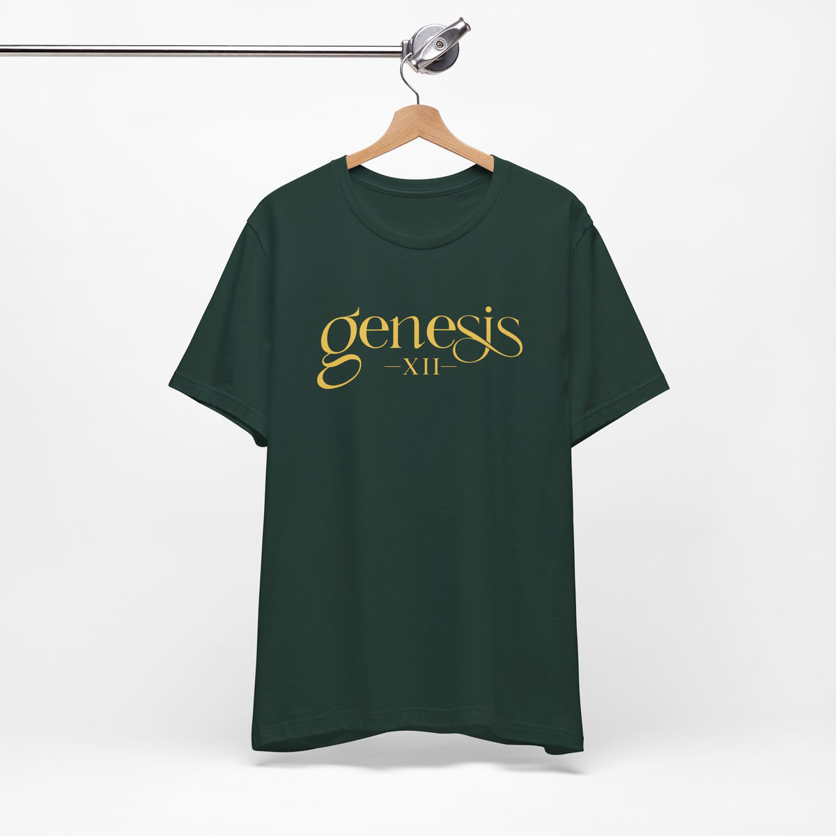 Genesis XII Unisex T-Shirt | Genesis 12 Bible Verse (Dark with Gold Text)