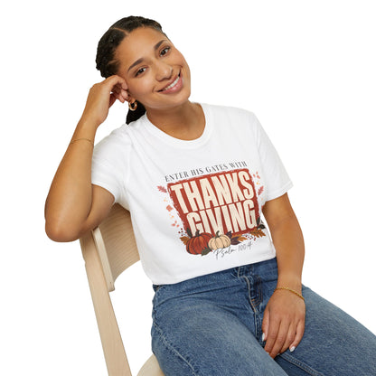 Enter His Gates With Thanksgiving Graphic T-Shirt