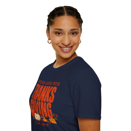 Enter His Gates With Thanksgiving T-Shirt - CURVY