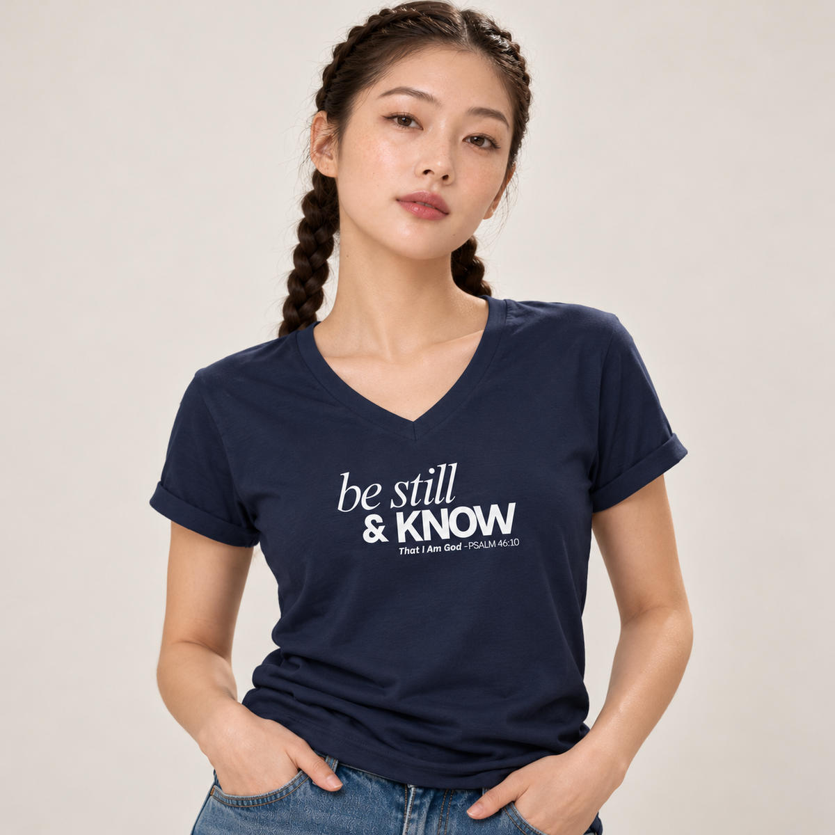 Be Still, and Know That I Am God V-Neck T-Shirt