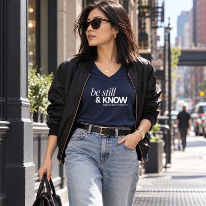 Be Still, and Know That I Am God V-Neck T-Shirt