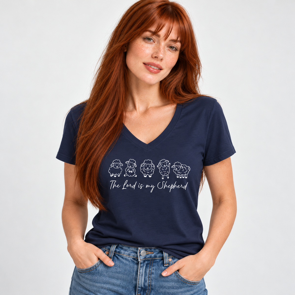 The Lord Is My Shepherd  V-Neck T-Shirt