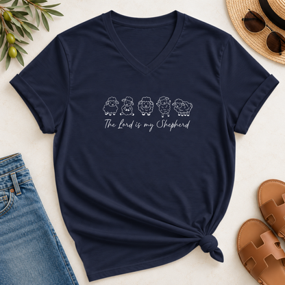 The Lord Is My Shepherd  V-Neck T-Shirt