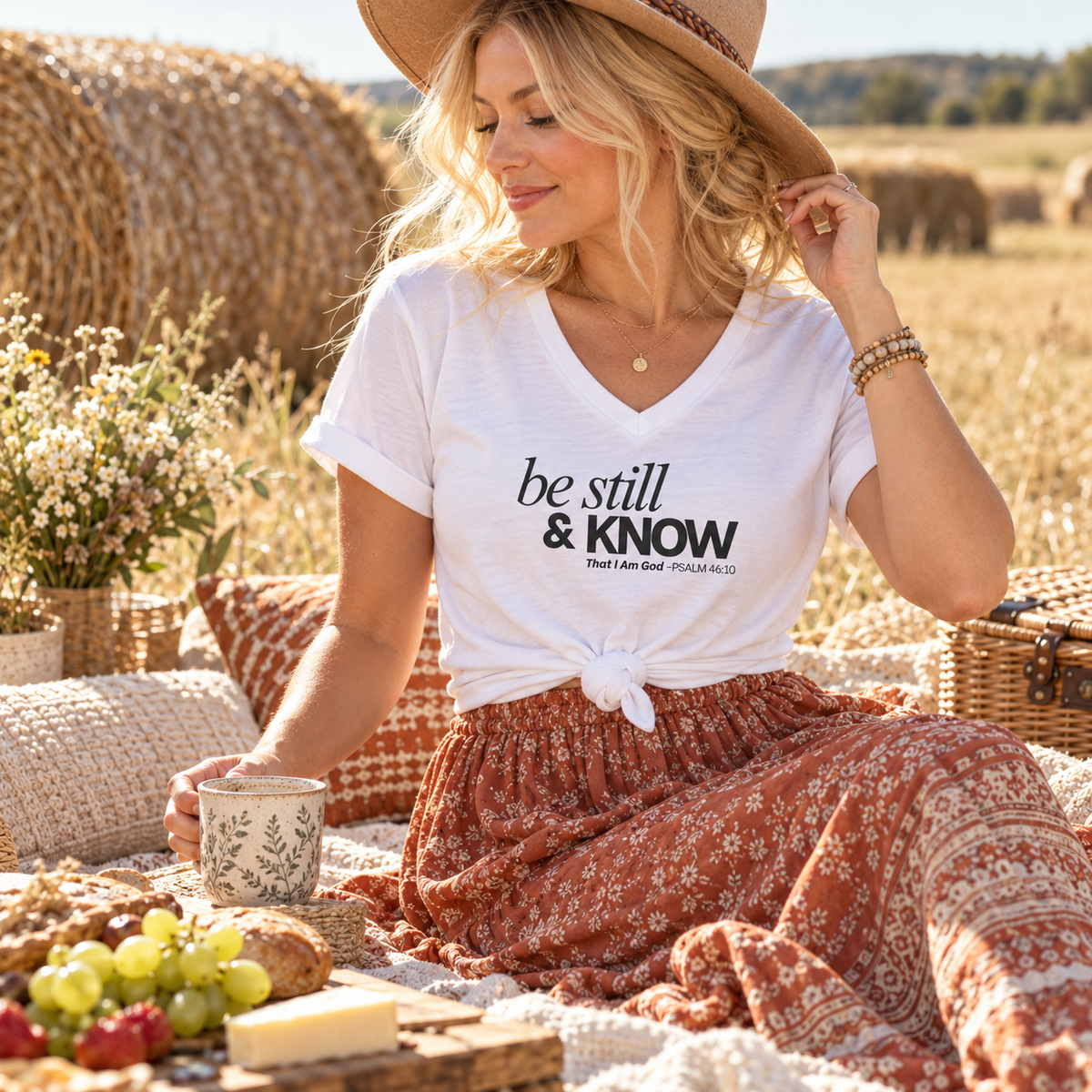 Be Still, and Know That I Am God V-Neck T-Shirt