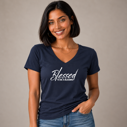 Blessed To be a Blessing V-Neck T-Shirt