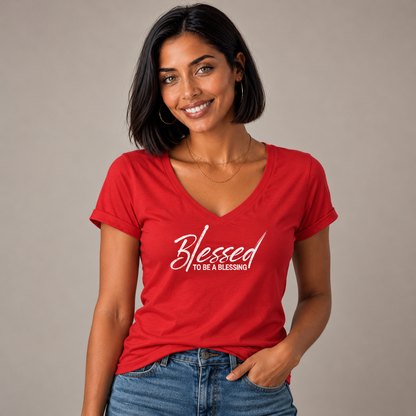Blessed To be a Blessing V-Neck T-Shirt