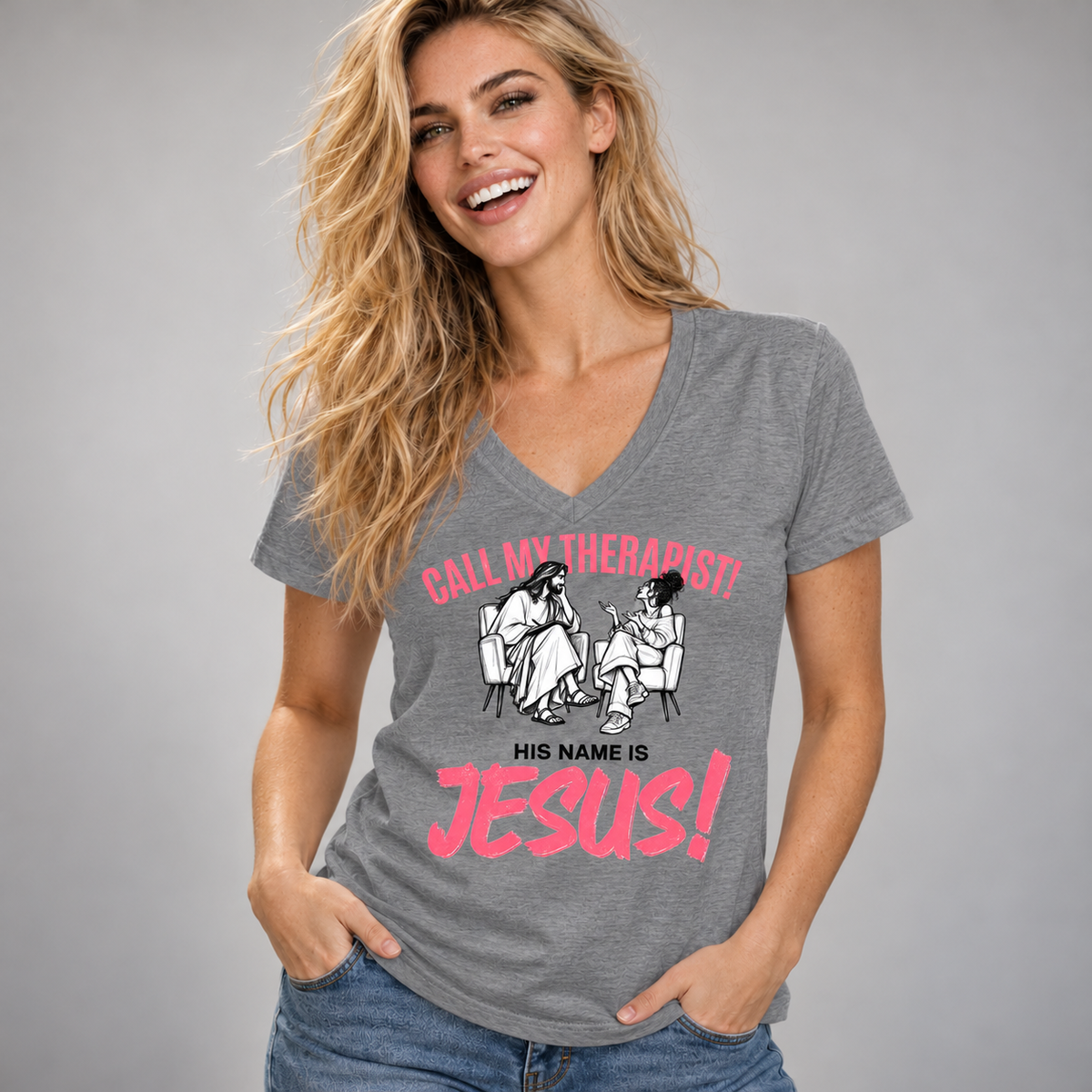 CALL MY THERAPIST! V-Neck T-Shirt