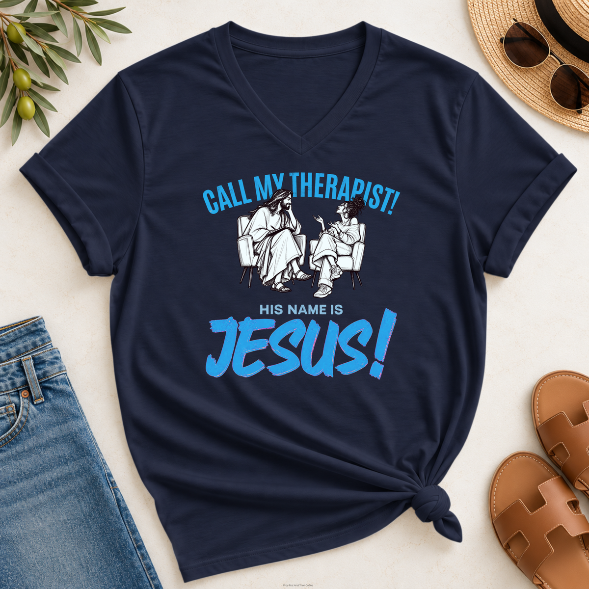 CALL MY THERAPIST! V-Neck T-Shirt