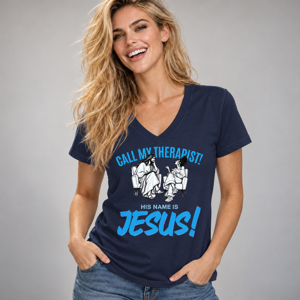 CALL MY THERAPIST! V-Neck T-Shirt