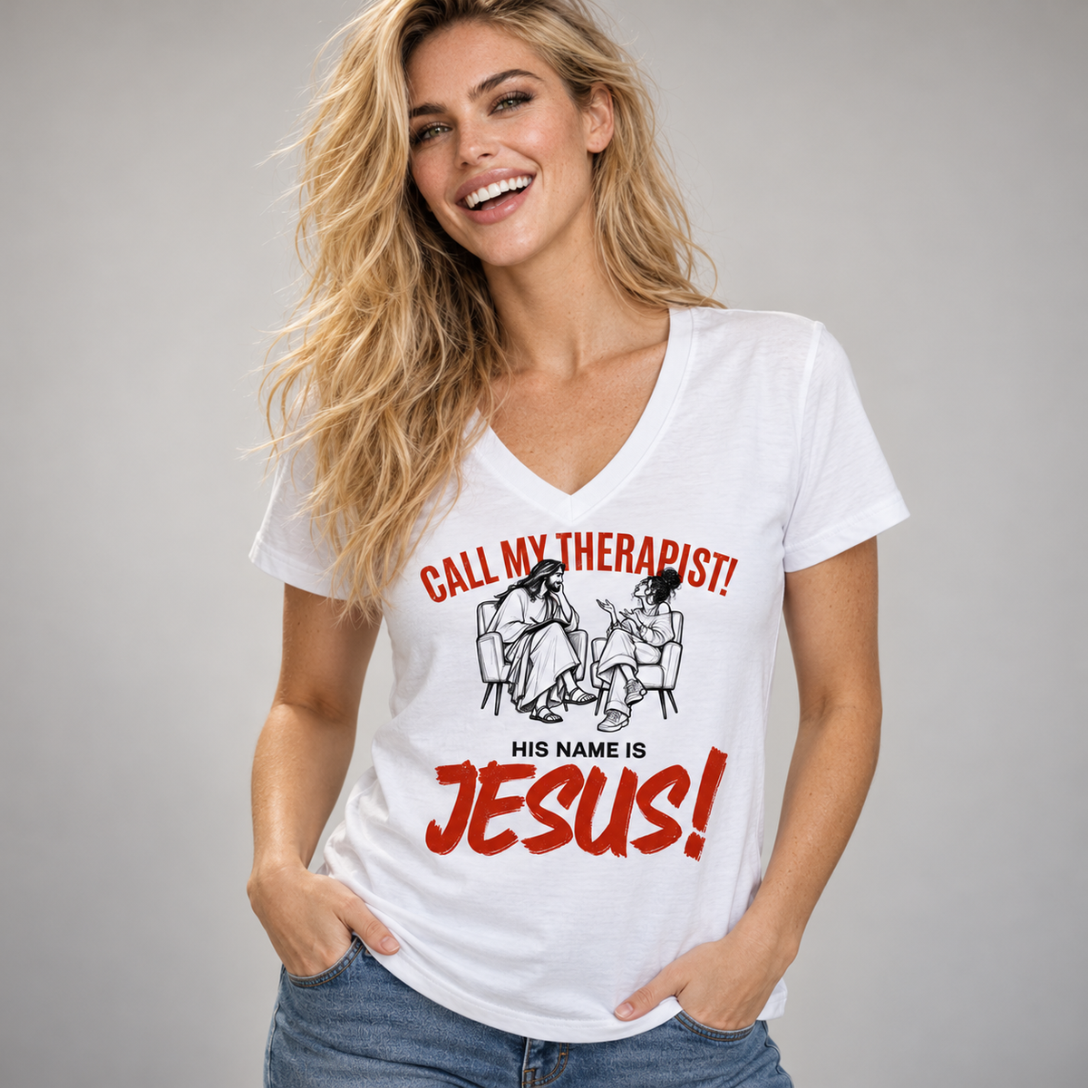 CALL MY THERAPIST! V-Neck T-Shirt
