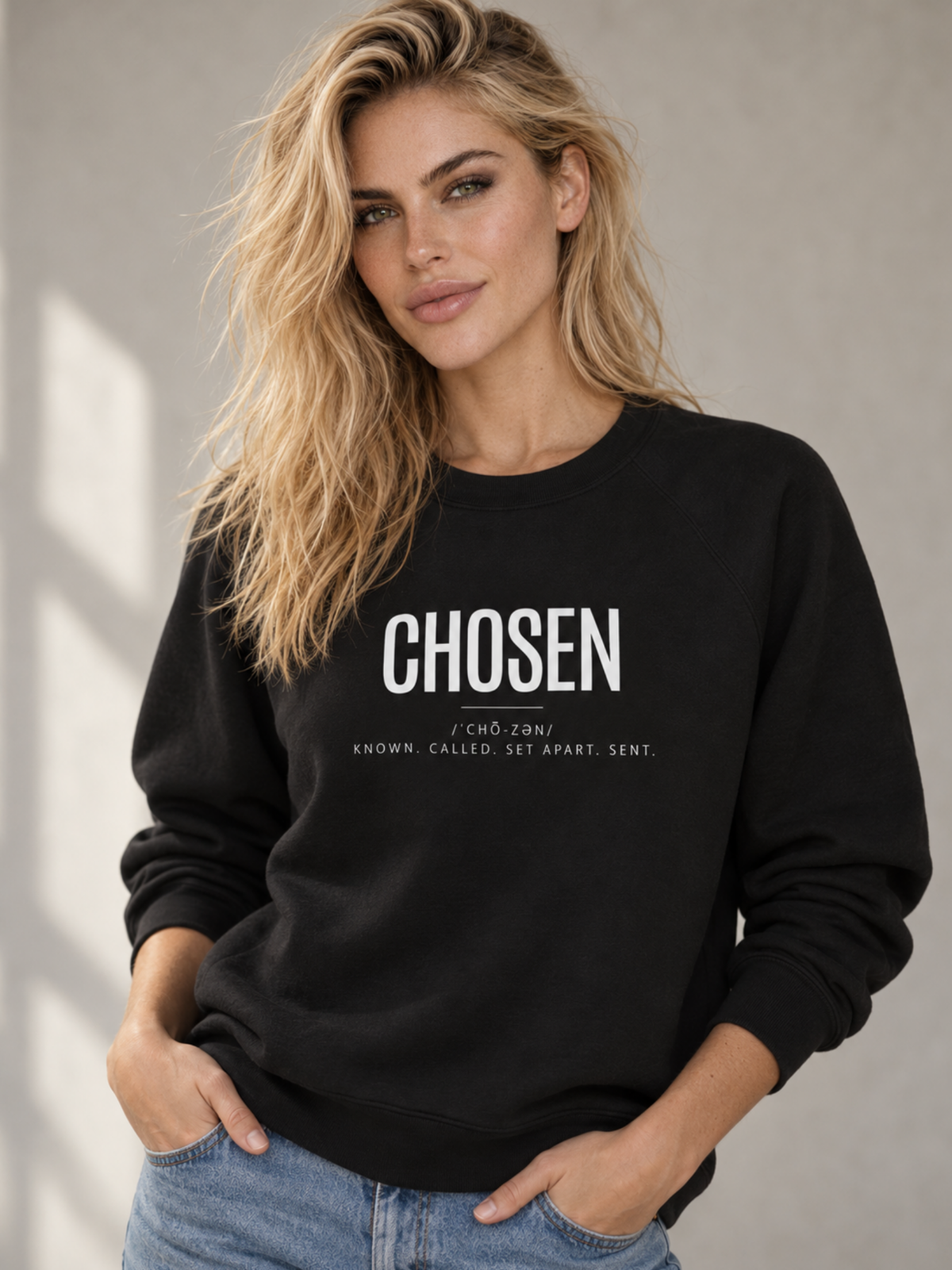 CHOSEN - Unisex Sponge Fleece Raglan Sweatshirt