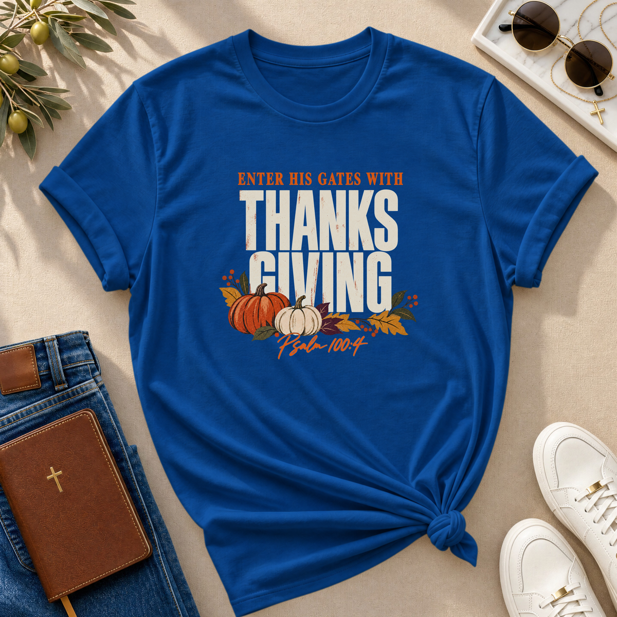 Enter His Gates With Thanksgiving T-Shirt - CURVY