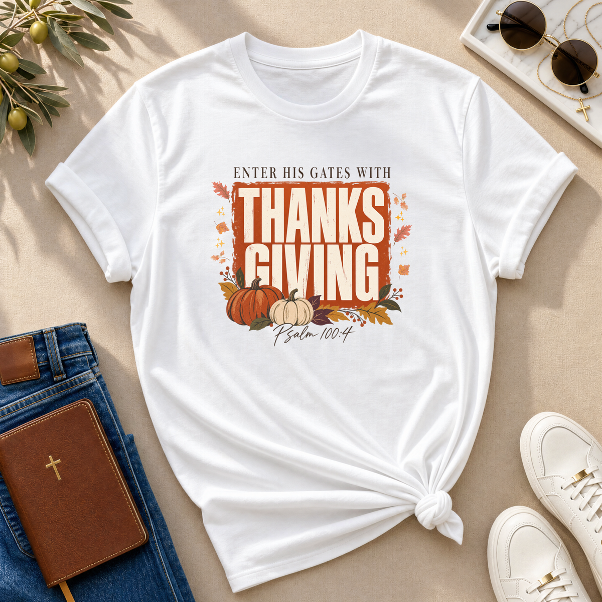 Enter His Gates With Thanksgiving Graphic T-Shirt