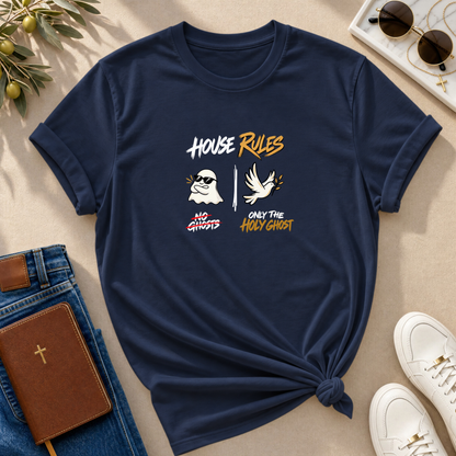 House Rules: No Ghosts / Only The Holy Ghost  Halloween T-Shirt - CURVY