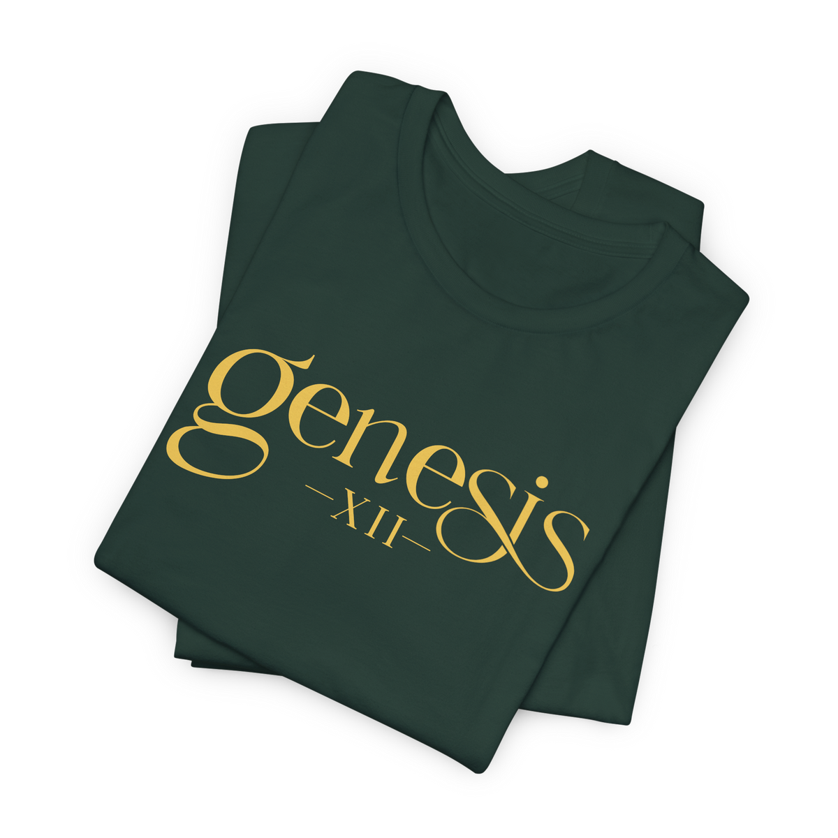 Genesis XII Unisex T-Shirt | Genesis 12 Bible Verse (Dark with Gold Text)