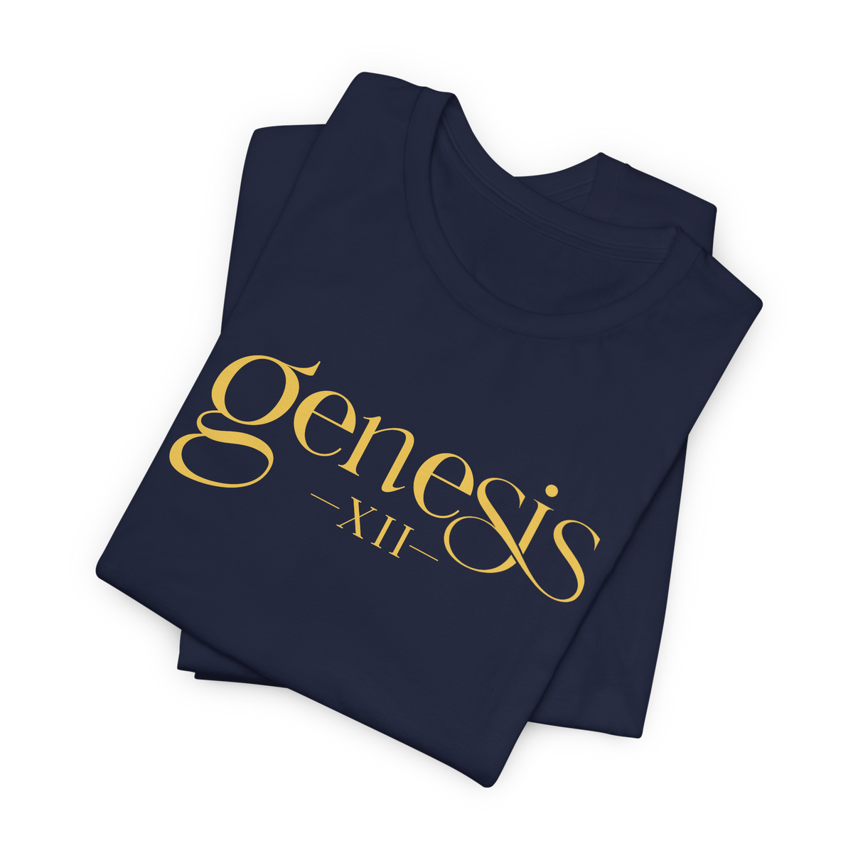 Genesis XII Unisex T-Shirt | Genesis 12 Bible Verse (Dark with Gold Text)