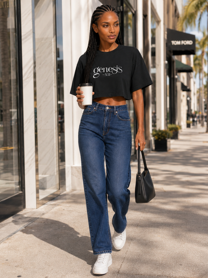 Genesis XII Christian Cropped T-Shirt (Dark)