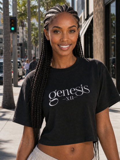 Genesis XII Christian Cropped T-Shirt (Dark)