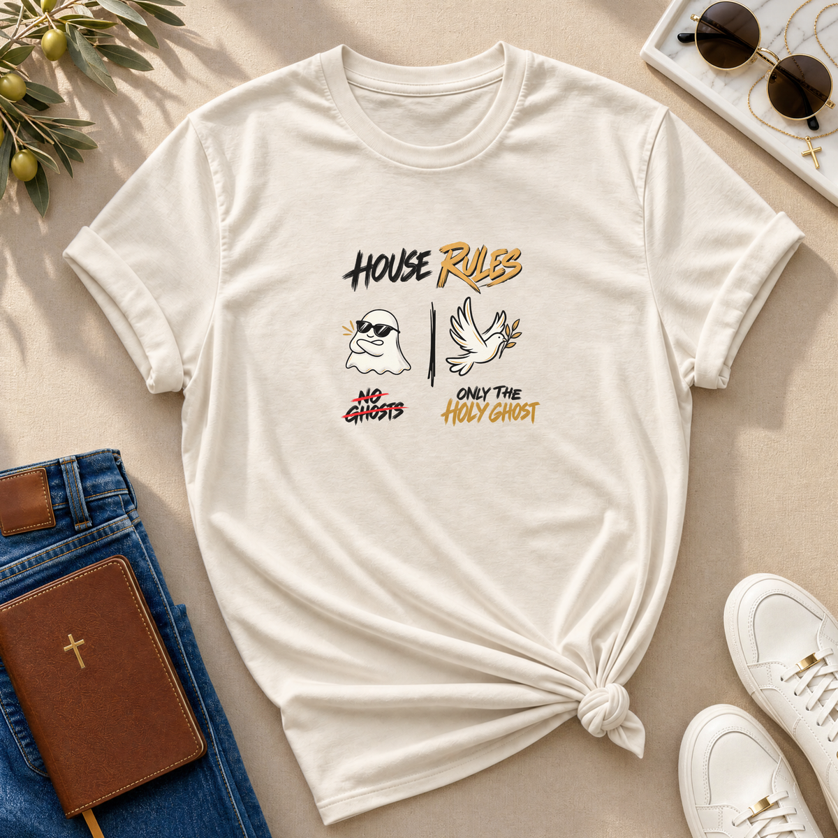 House Rules: No Ghosts / Only The Holy Ghost  Halloween T-Shirt