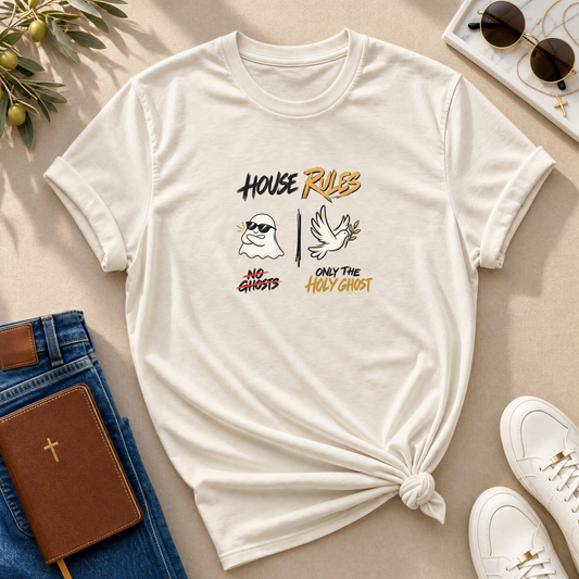 House Rules: No Ghosts / Only The Holy Ghost  Halloween T-Shirt